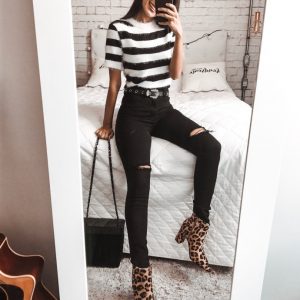 Listras e Animal Print: Look do dia